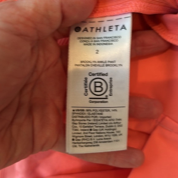 Athleta Pants Brooklyn Ankle Sunset Glow Size 2 - Picture 8 of 8